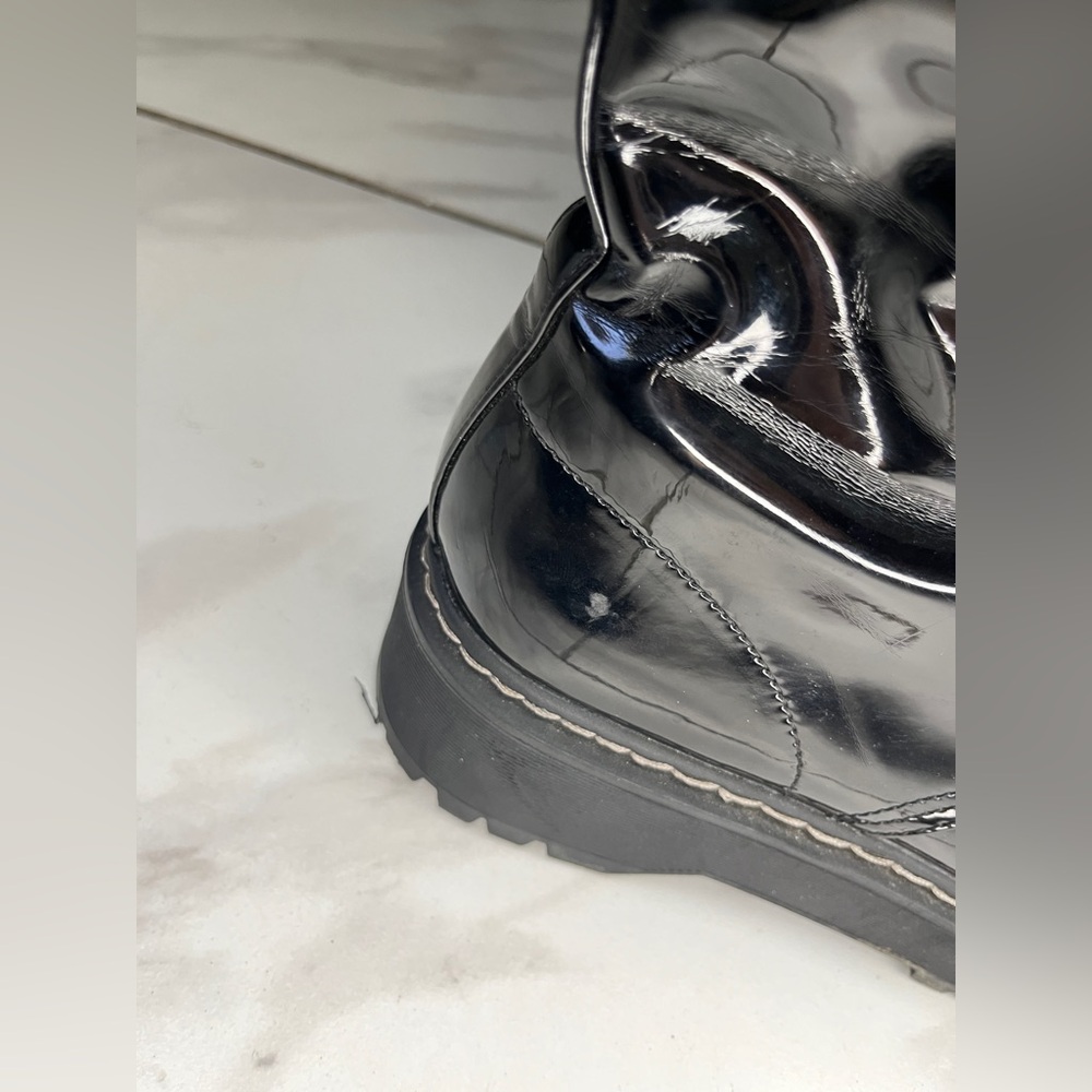 Steve Madden Bettyy1 Black Patent Women's Betty Combat Boot (USED) Size 10 - Picture 6 of 11